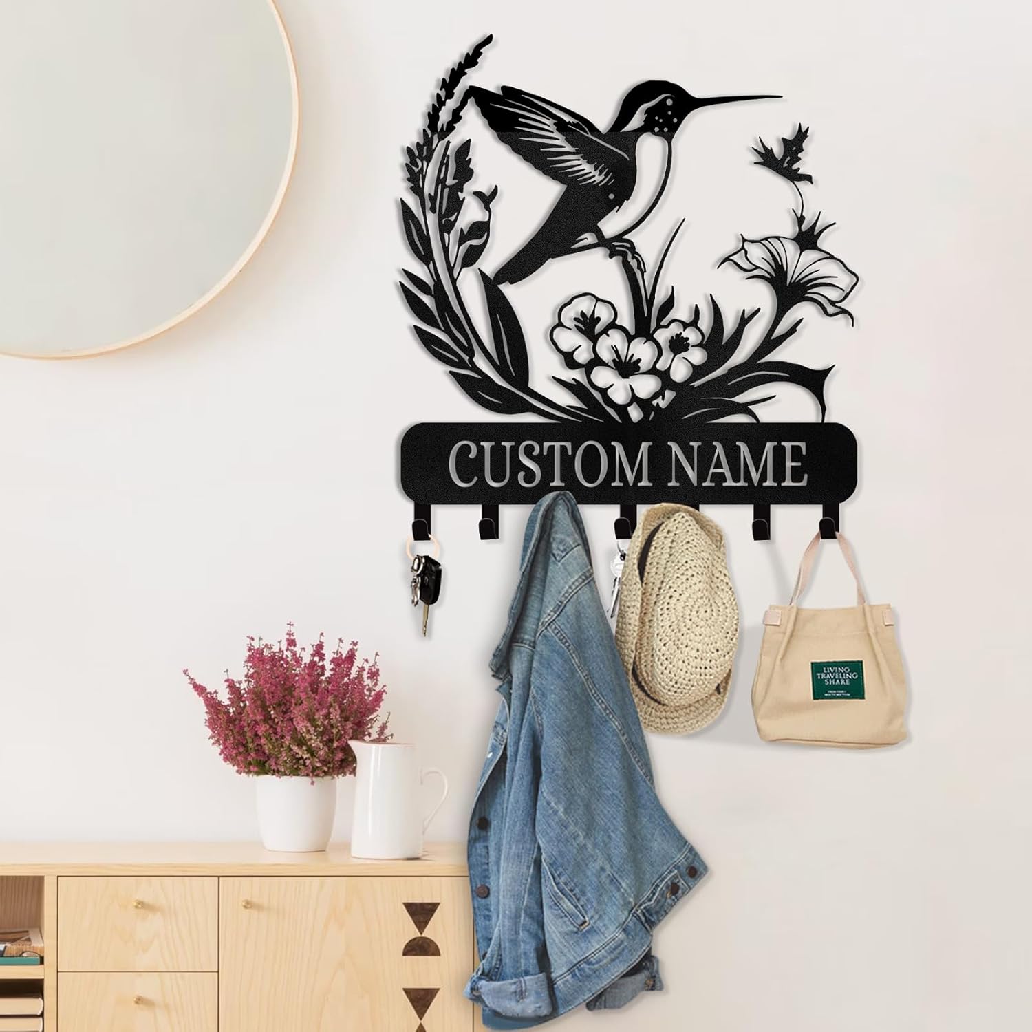 Personalized Key Holder for Wall, Custom Family Name Key Rack Holder-MetalsignX