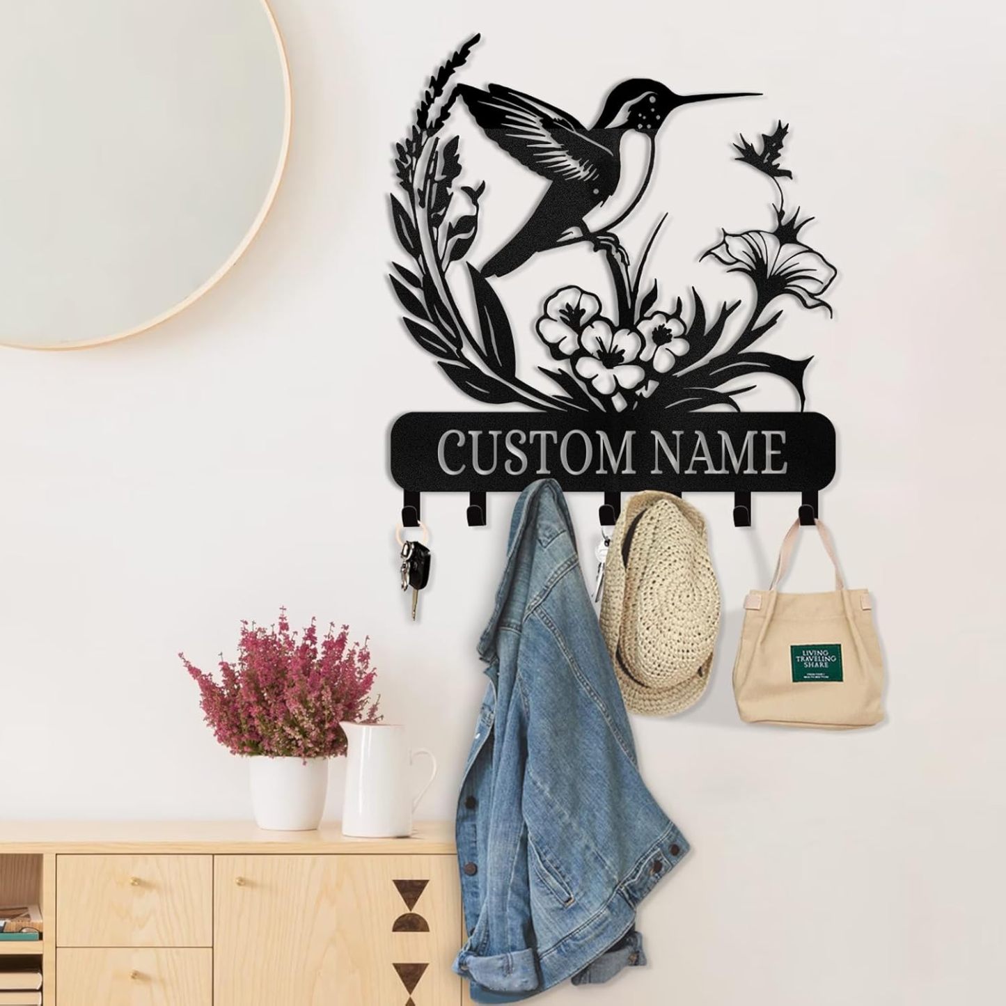 Personalized Key Holder for Wall, Custom Family Name Key Rack Holder-MetalsignX