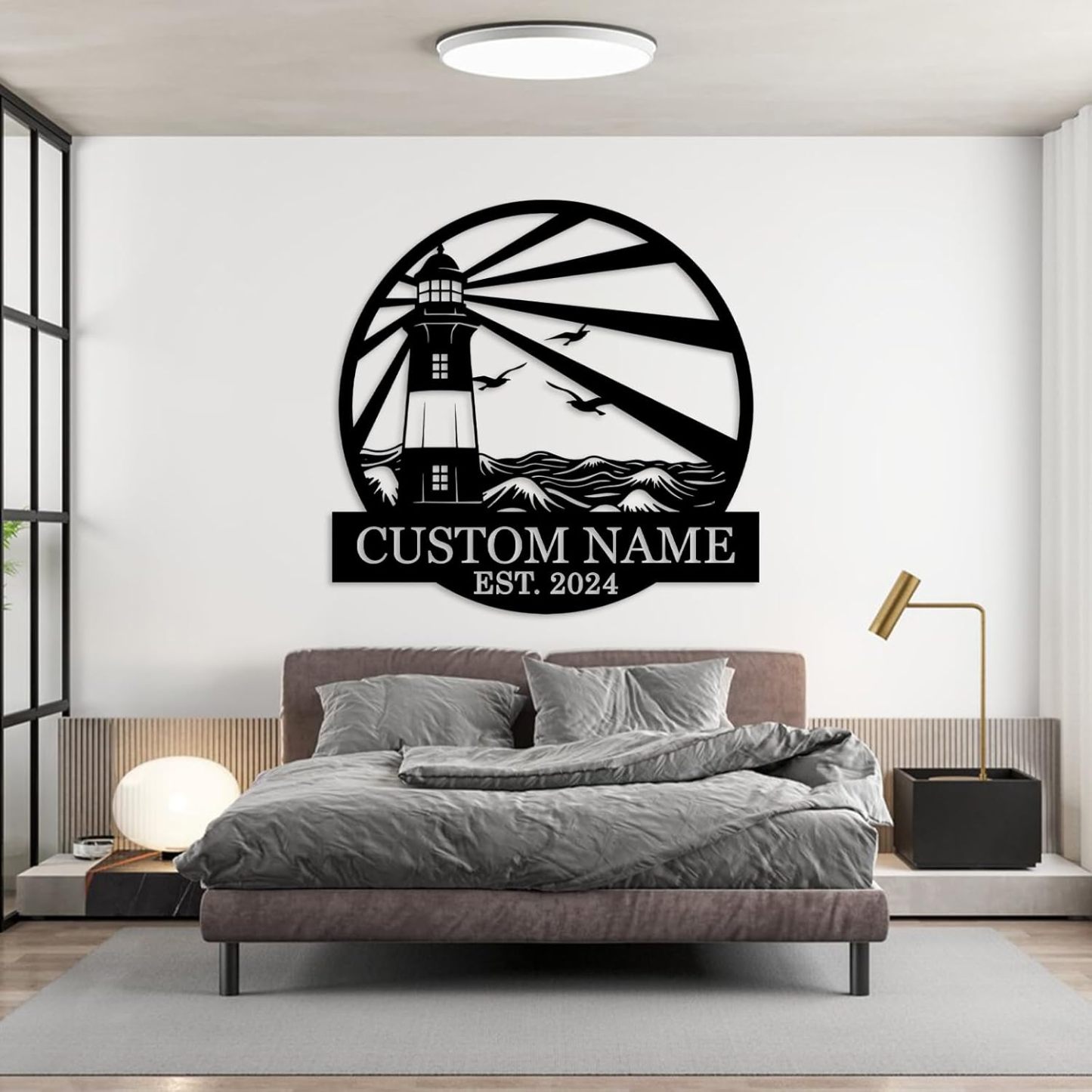 Personalized Lighthouse Metal Sign – Custom Nautical Outdoor Wall Decor for Beach House & Cabin-MetalsignX