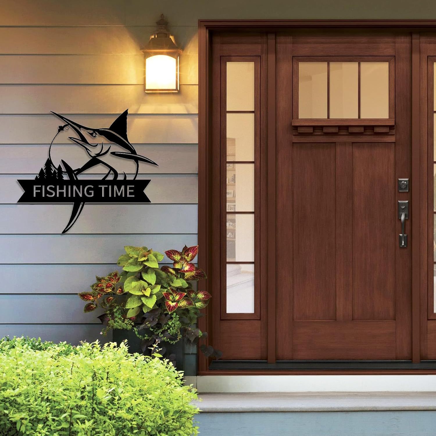 Personalized Largemouth Bass Metal Sign, Custom Fishing Last Name Sign for Home, Fish Family Signs Wall Decor-MetalsignX