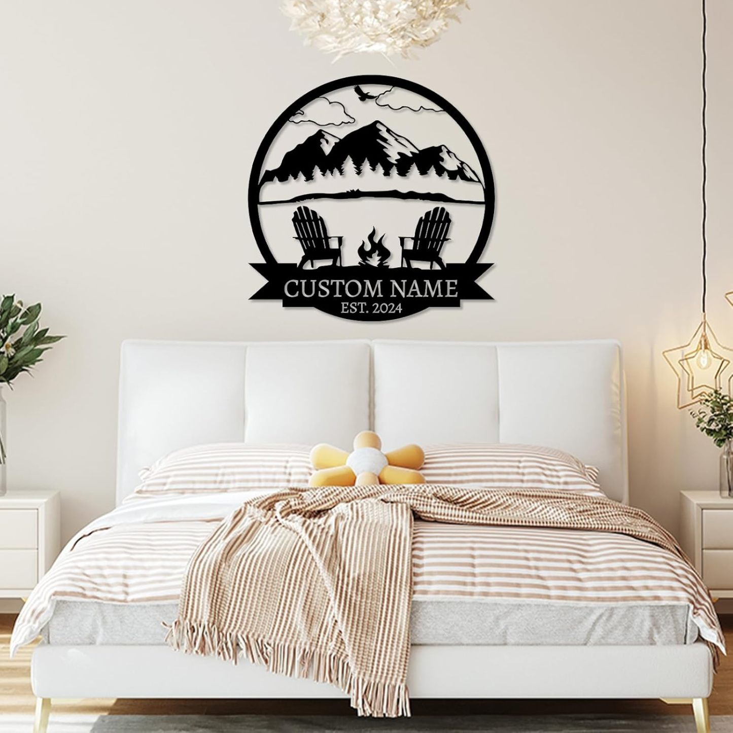 Personalized Campfire Metal Sign , Rustic Outdoor Wall Decor for Campgrounds-MetalsignX