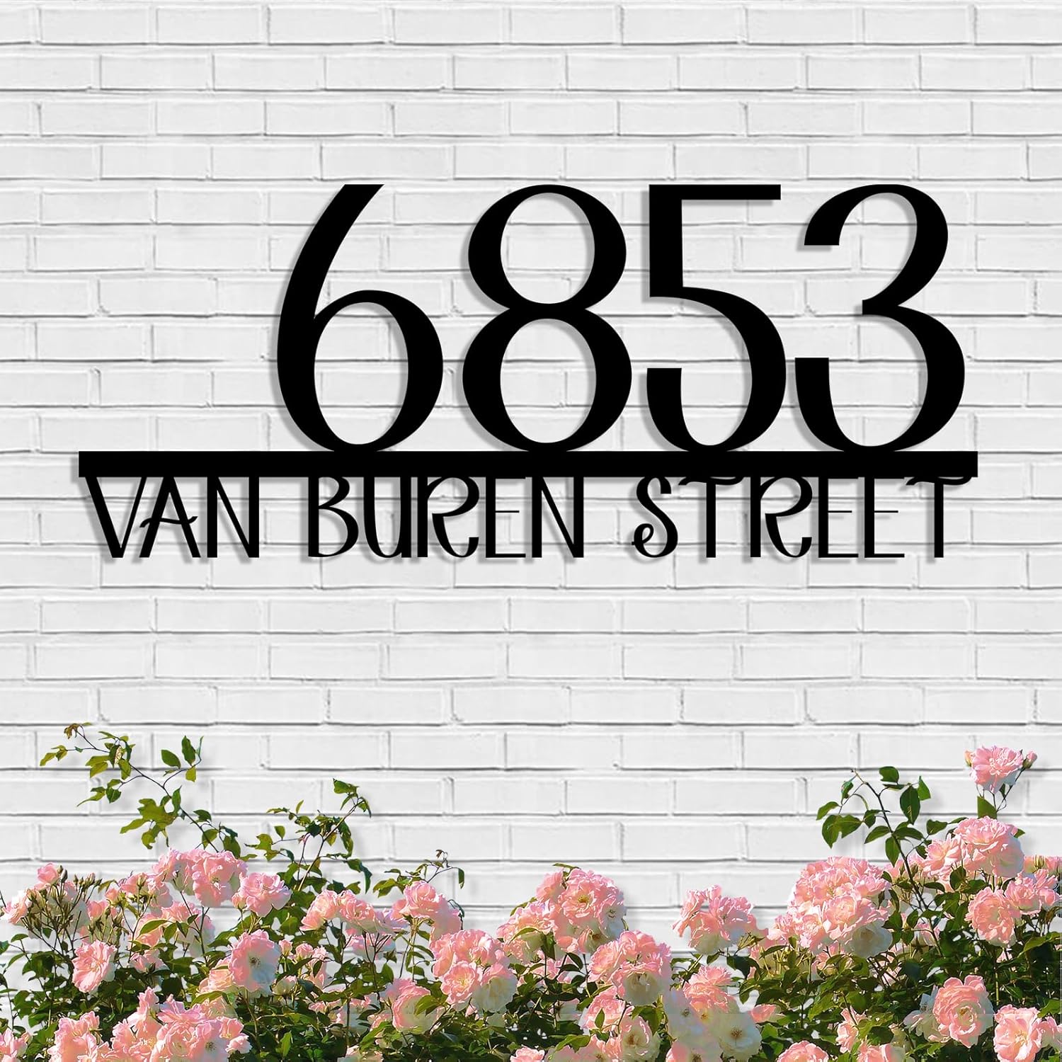 Personalized Metal House Number Sign for Outside Modern, Metal Address Signs for Houses-MetalsignX