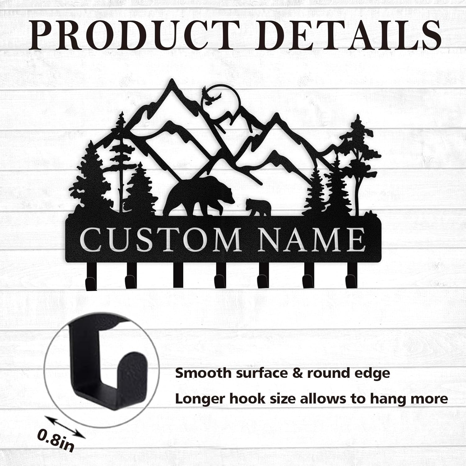 Personalized Key Holder for Wall, Custom Forest Deer Coat Rack Wall Hanging-MetalsignX