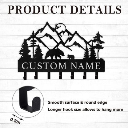 Personalized Key Holder for Wall, Custom Forest Deer Coat Rack Wall Hanging-MetalsignX