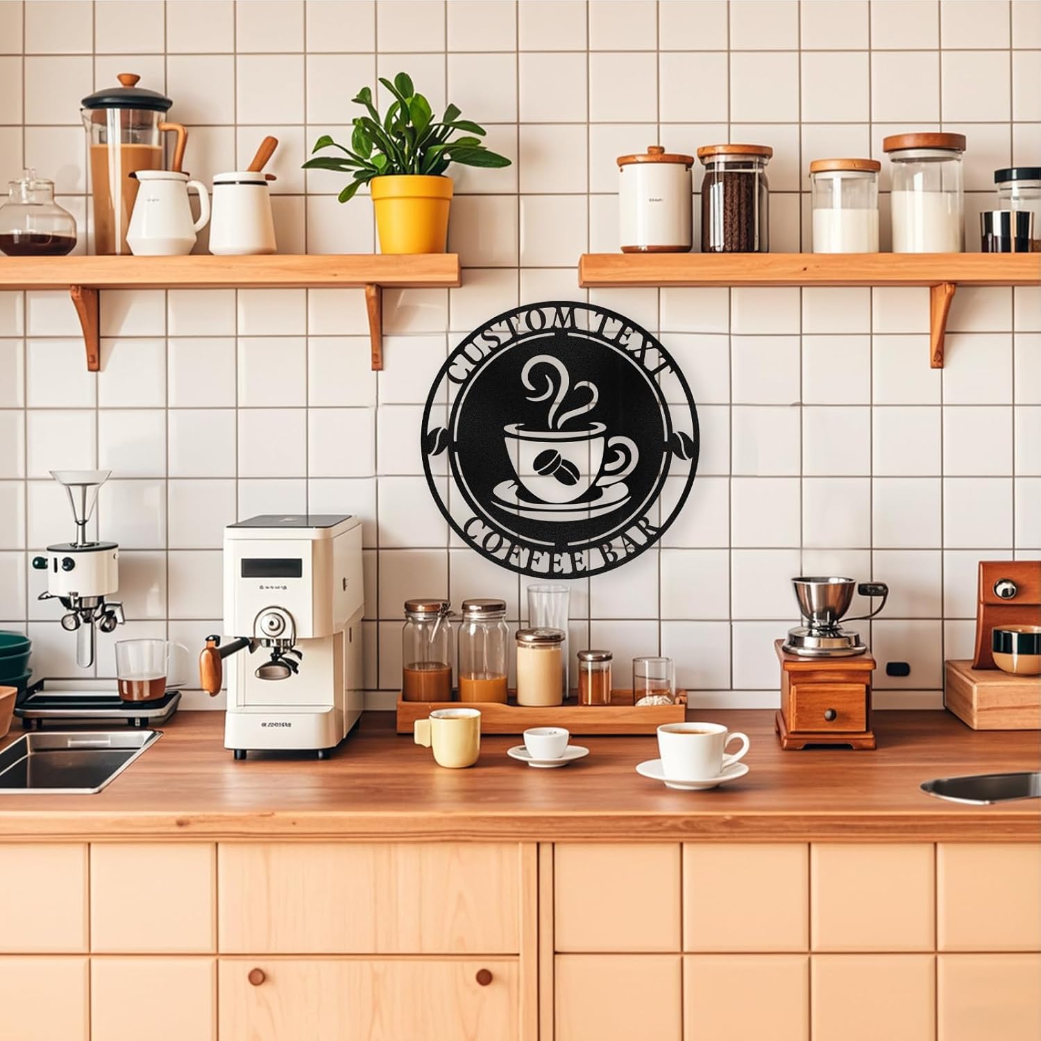 Coffee Bar Custom Metal Sign , Rustic Cafe & Home Brewing Station Decor-MetalsignX