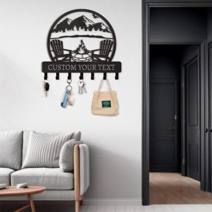 Personalized Key Holder for Wall, Custom Family Name Key Rack Holder-MetalsignX