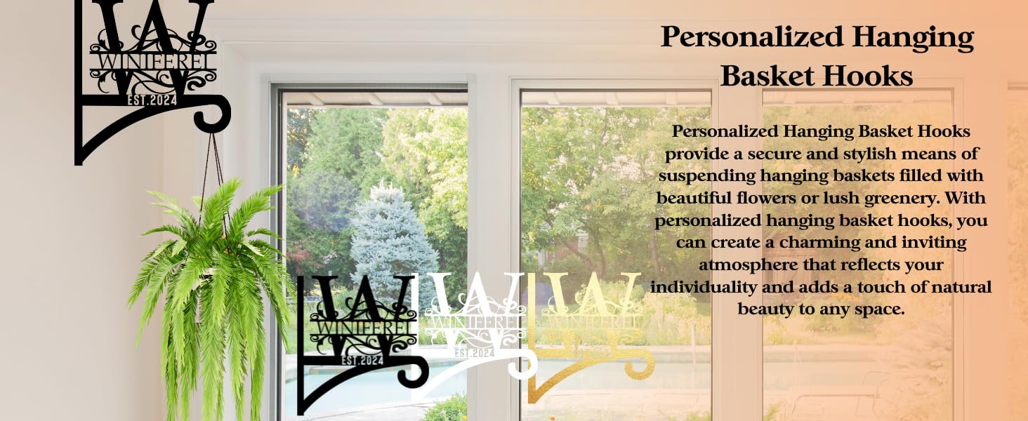  Duckbe Custom Family Name Hanging Bracket Indoor and Outdoor | Personalized Initials Light Hangers