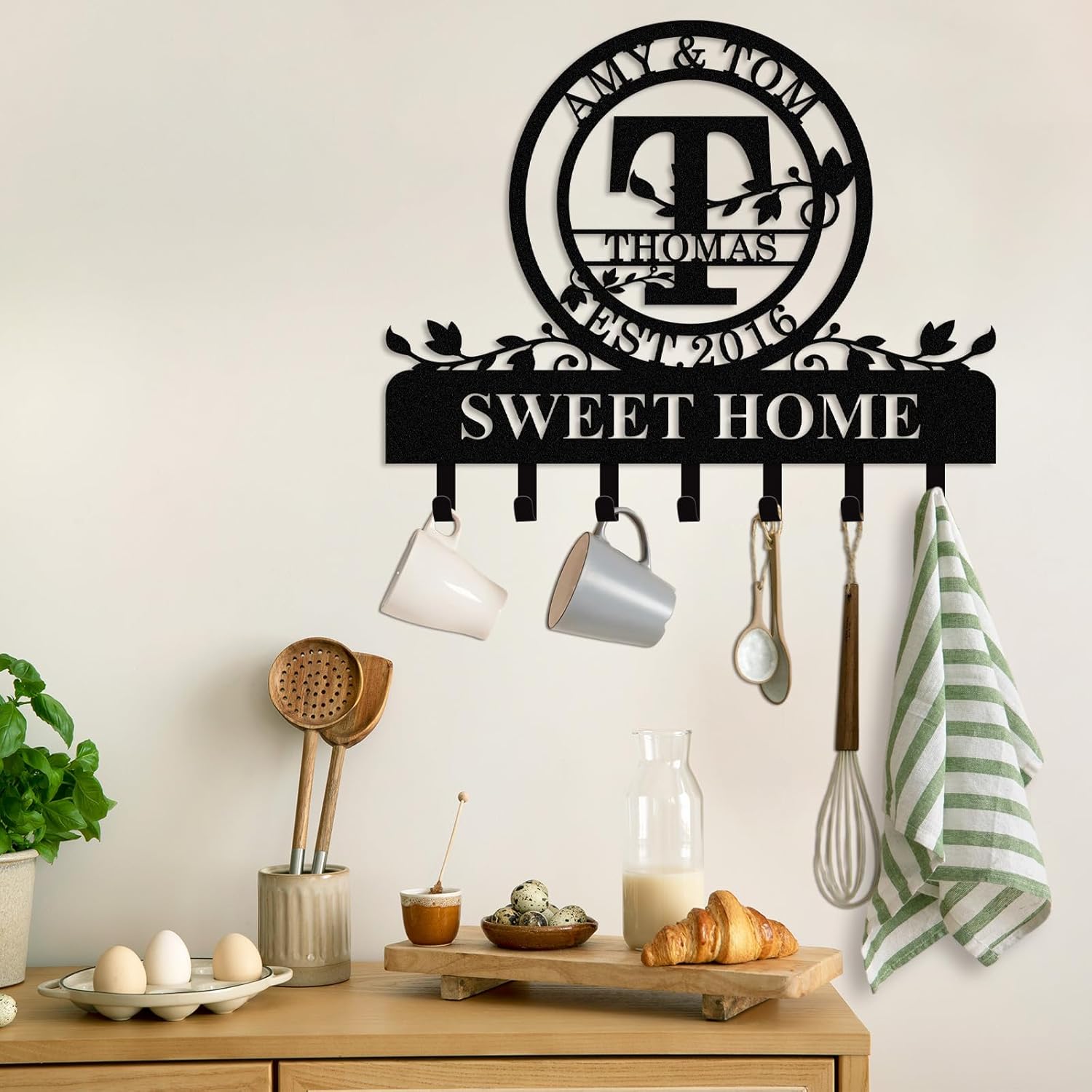 Personalized Key Holder for Wall, Custom Camping Wall Key Hooks with Name-MetalsignX