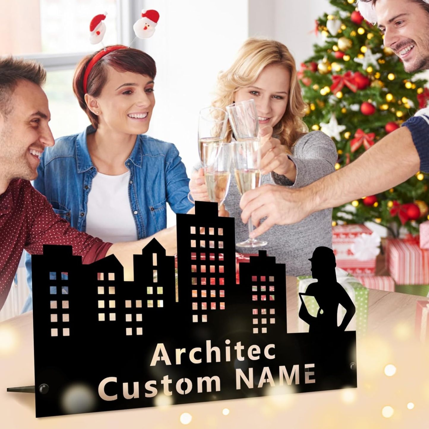  Custom Family Name Plate for Desk, Metal Sign Name Tags, Personalized Desk Accessories-MetalsignX