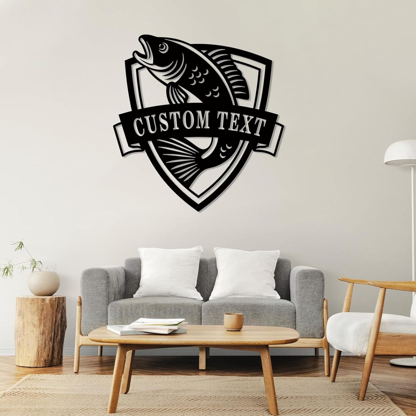 Personalized Largemouth Bass Metal Sign, Custom Fishing Last Name Sign for Home, Fish Family Signs Wall Decor-MetalsignX