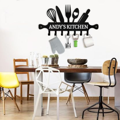 Custom Key Holder Wall Mounted, Personalized Metal Kitchen Key Holder for Wall-MetalsignX