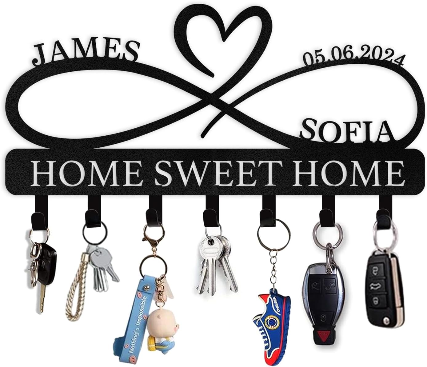 Personalized Key Holder for Wall, Custom Forest Deer Coat Rack Wall Hanging