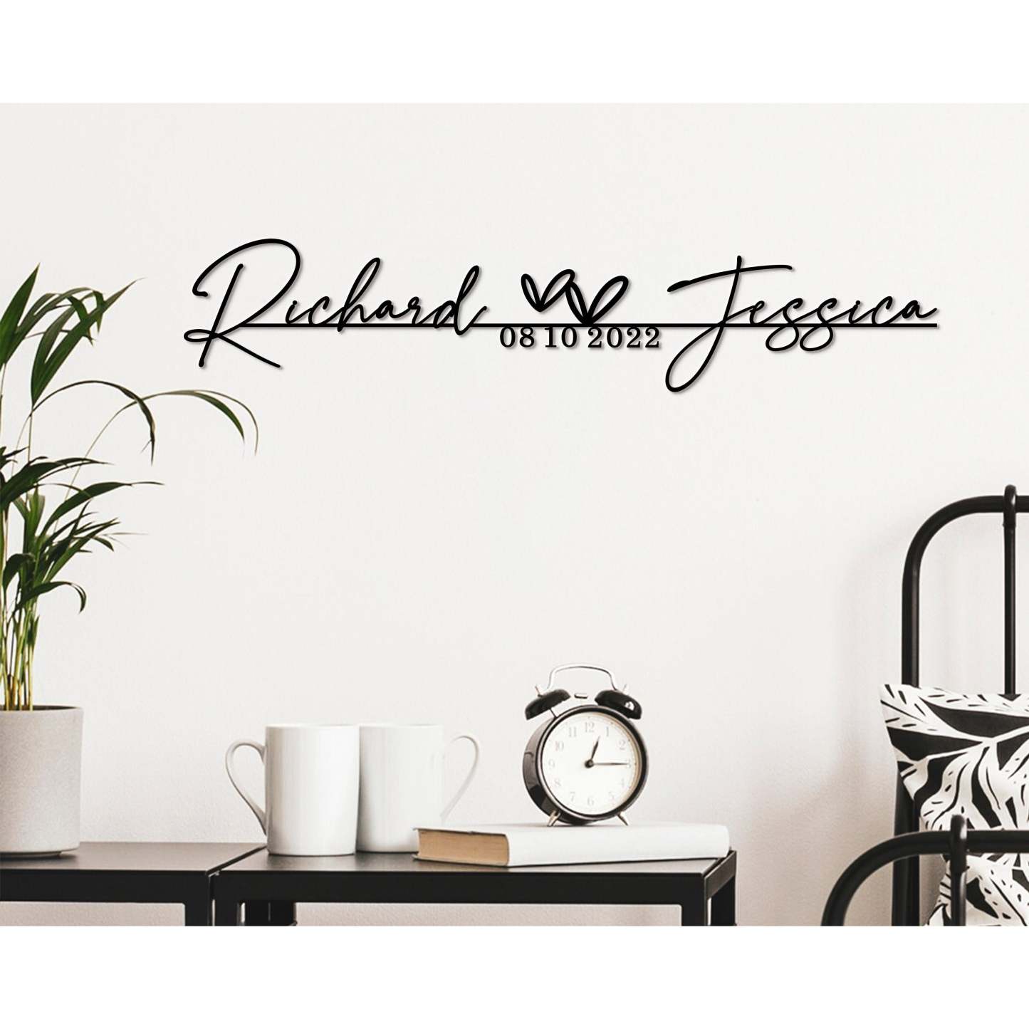 Custom Handmade Wedding Metal Sign of Name And Special Date-MetalsignX