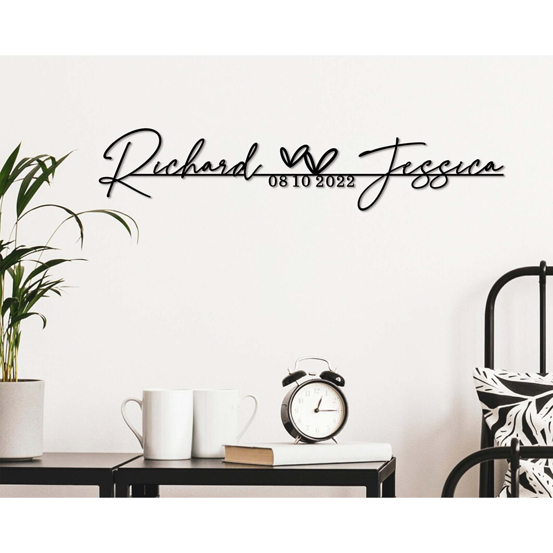 Custom Handmade Wedding Metal Sign of Name And Special Date-MetalsignX