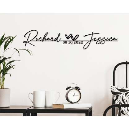 Custom Handmade Wedding Metal Sign of Name And Special Date-MetalsignX