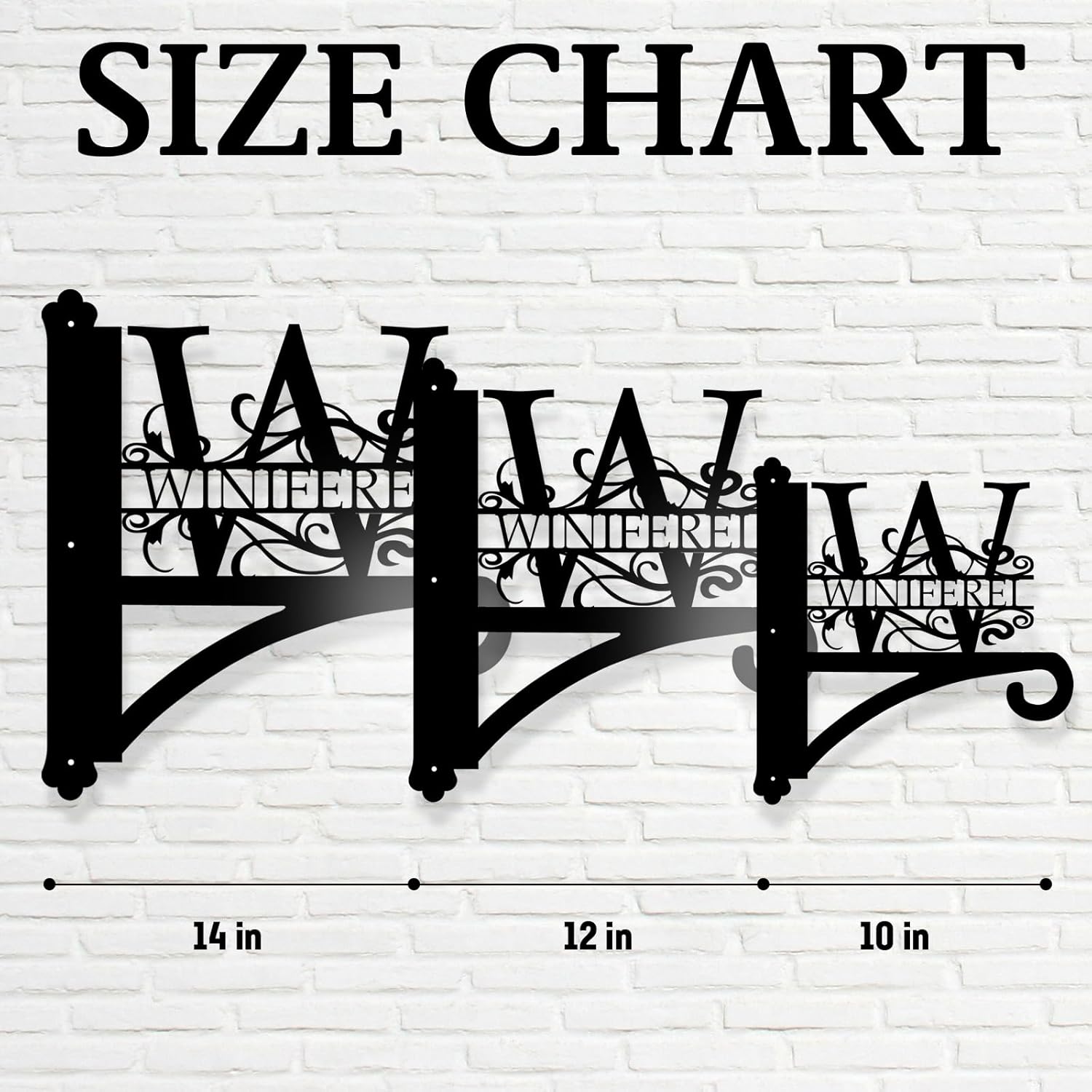 Custom Last Name Metal Plant Hanger Indoor & Outdoor, Personalized Letter Monogram Metal Hanging Plant Bracket-MetalsignX