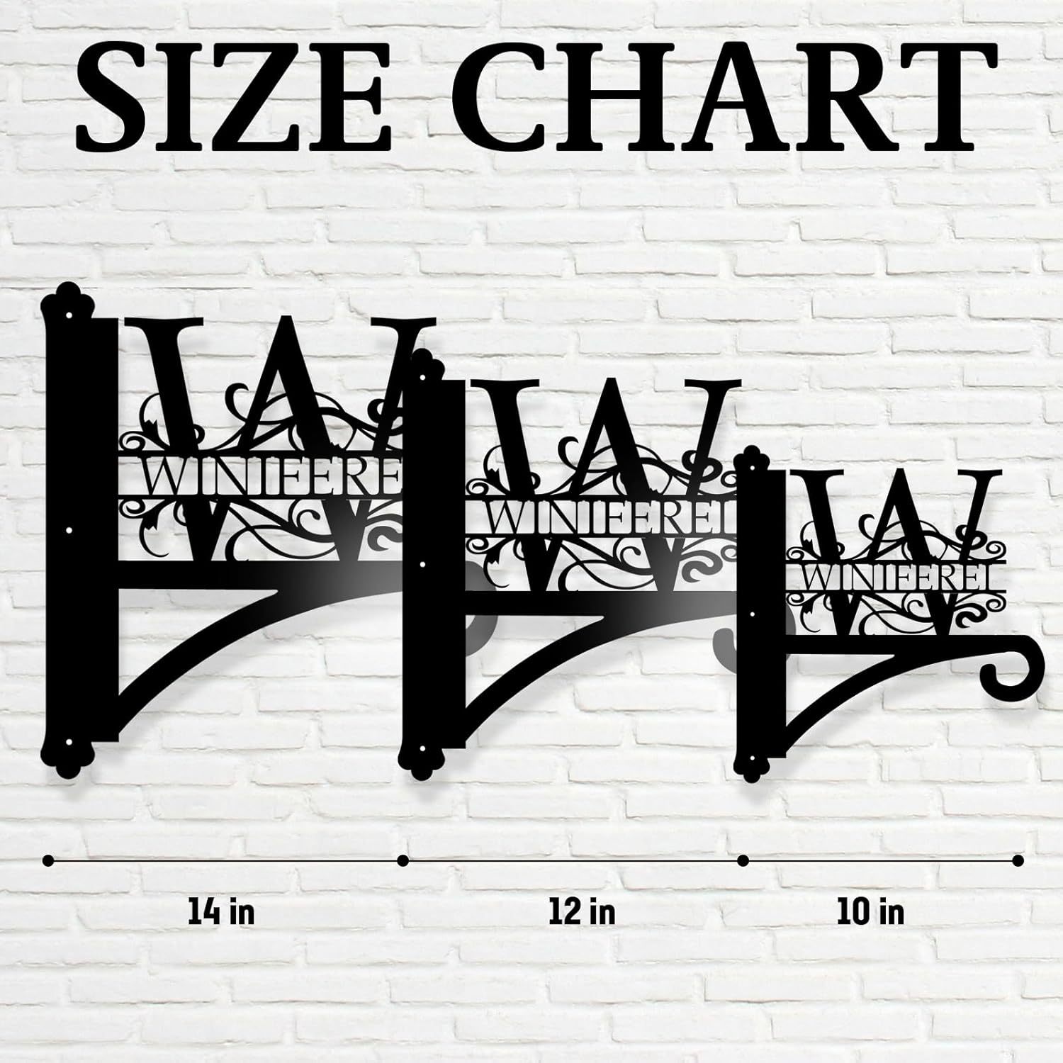 Custom Last Name Metal Plant Hanger Indoor & Outdoor, Personalized Letter Monogram Metal Hanging Plant Bracket-MetalsignX