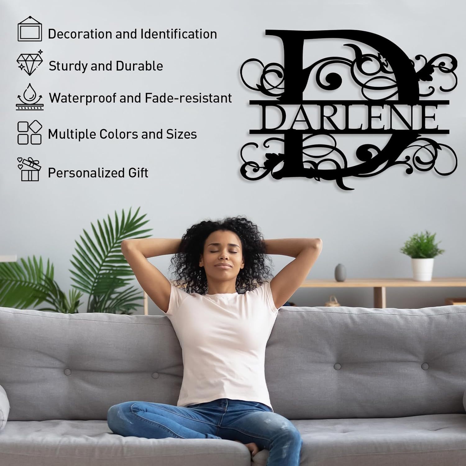 Custom Metal Signs, Family Name & Split Letter Monogram Wall Decor, Outdoor Metal Art & Personalized Wedding Gifts-MetalsignX