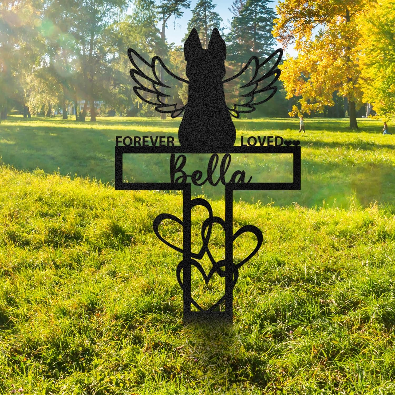 Personalized Pet Memorial Garden Stake, Custom Cat Headstone for Outdoor Decor | Memorial Plaque for Lost Pets-MetalsignX