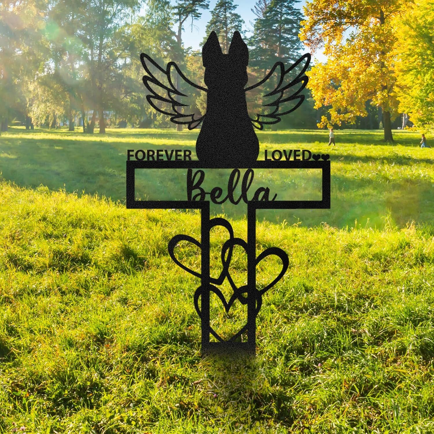 Personalized Pet Memorial Garden Stake, Custom Cat Headstone for Outdoor Decor | Memorial Plaque for Lost Pets-MetalsignX