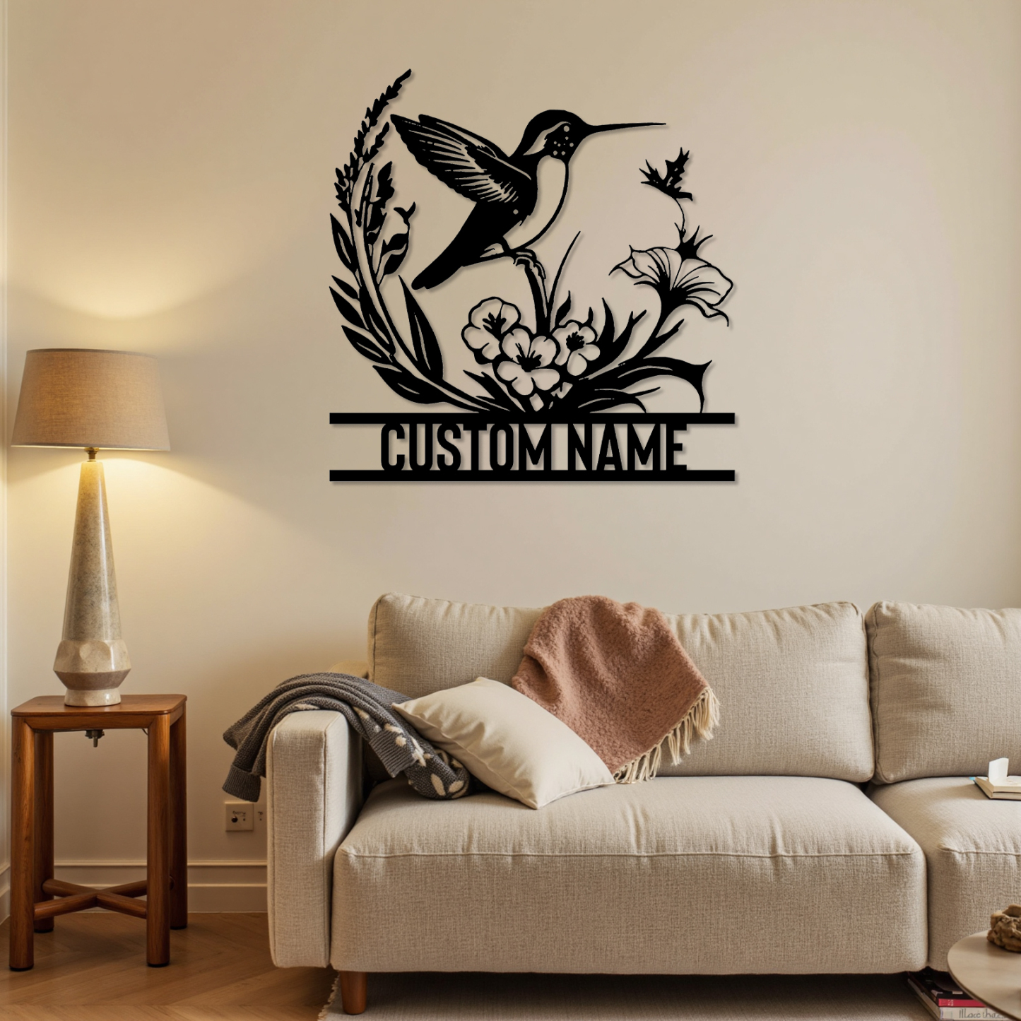 Personalized Metal Signs, Hummingbird Wall Art, Custom Family Name Sign, Outdoor Wall Decor, Metal Yard Art, Outdoor Decorations for Yard, Fence Decor, Housewarming Gifts Color10