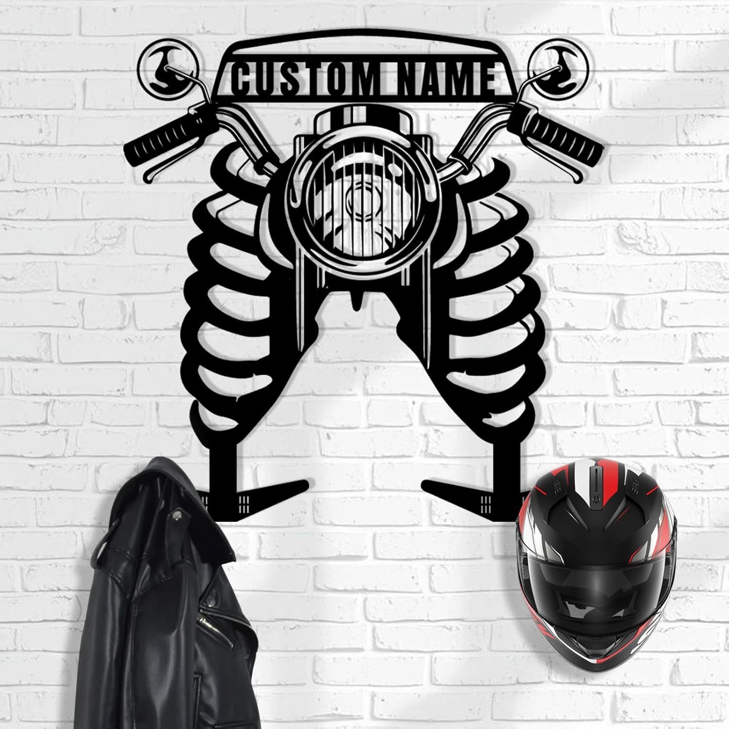 Custom Metal Motorcycle Helmet Holder Wall Mount-MetalsignX