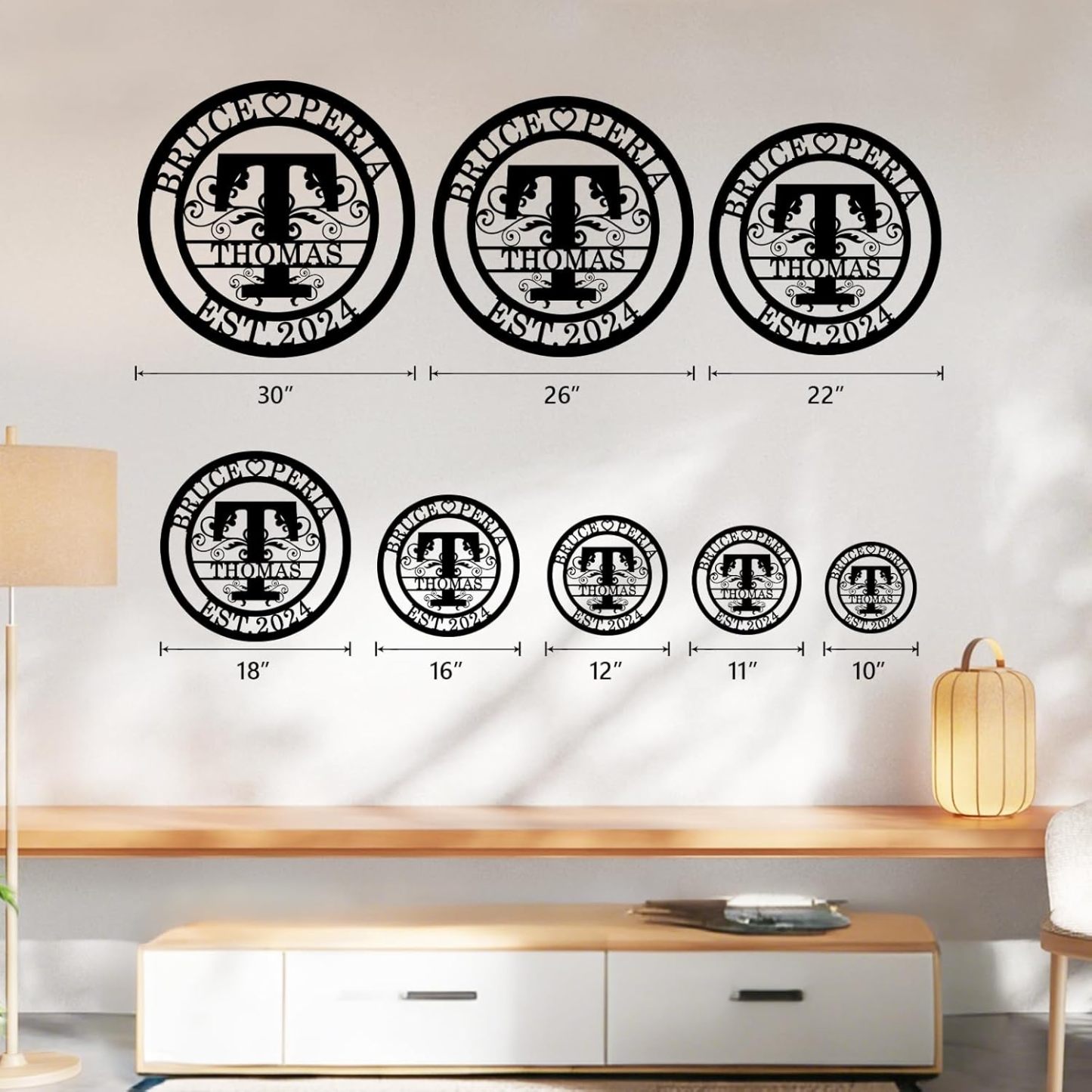 Custom Metal Signs, Personalized Family Name Sign, Split Letter Monogram, Outdoor Wall Art & Home Decor, Housewarming Gift-MetalsignX