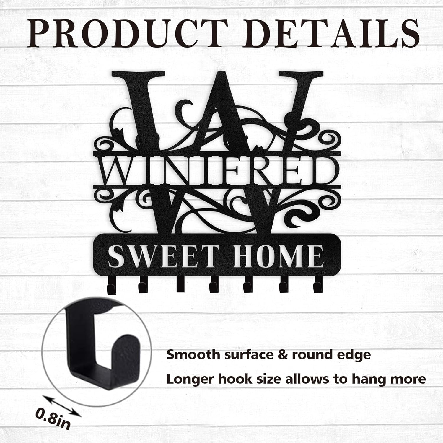 Personalized Key Holder for Wall, Custom Forest Deer Coat Rack Wall Hanging-MetalsignX