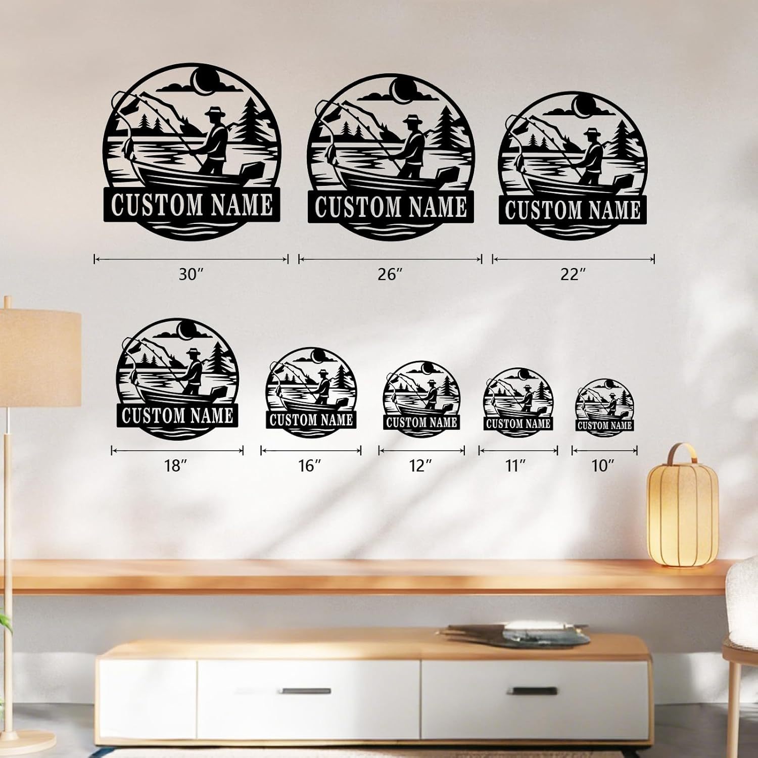 Personalized Largemouth Bass Metal Sign, Custom Fishing Last Name Sign for Home, Fish Family Signs Wall Decor-MetalsignX