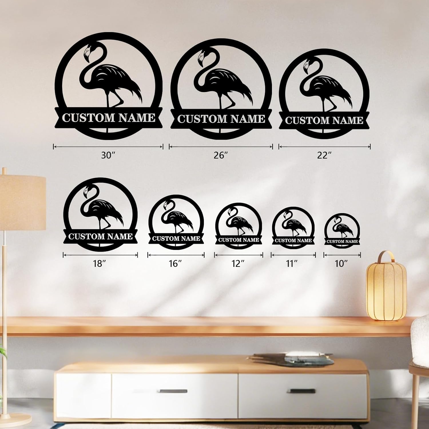 Personalized Beach Metal Sign, Custom Flamingo Metal Name Sign-MetalsignX