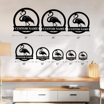 Personalized Beach Metal Sign, Custom Flamingo Metal Name Sign-MetalsignX