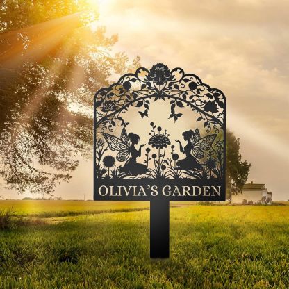 Handcrafted Fairy Garden Stake , Rustic Metal Sign for Magical Yard Spaces-MetalsignX