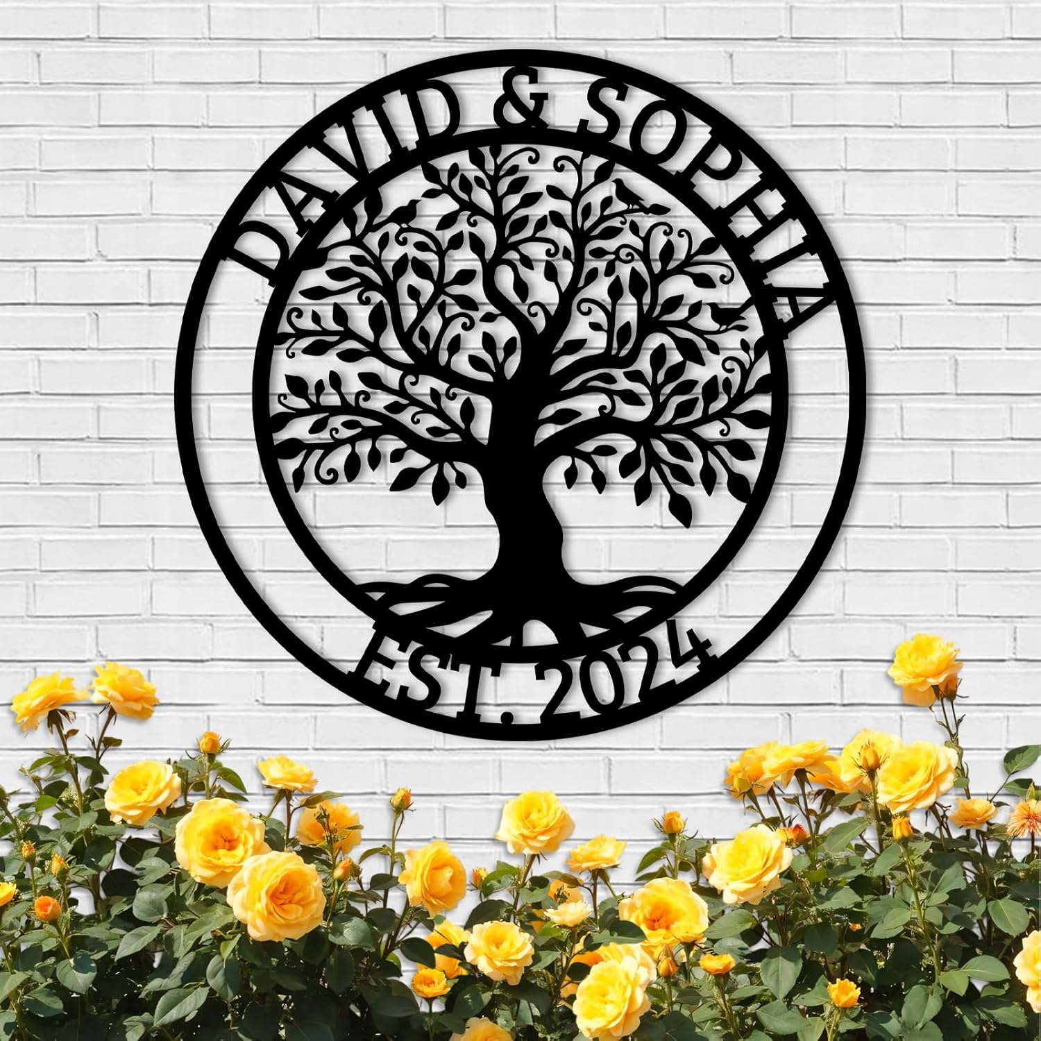 Custom Family Name Wall Decor for Rustic Homes ,Personalized Tree of Life Metal Sign -MetalsignX