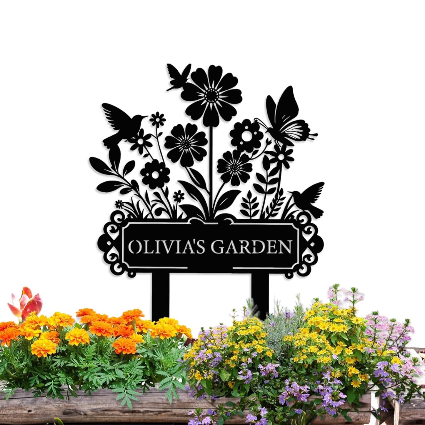 Personalized Garden Name Sign, Custom Sign Outdoor Metal,  Gardening Decor Gifts for Gardeners-MetalsignX