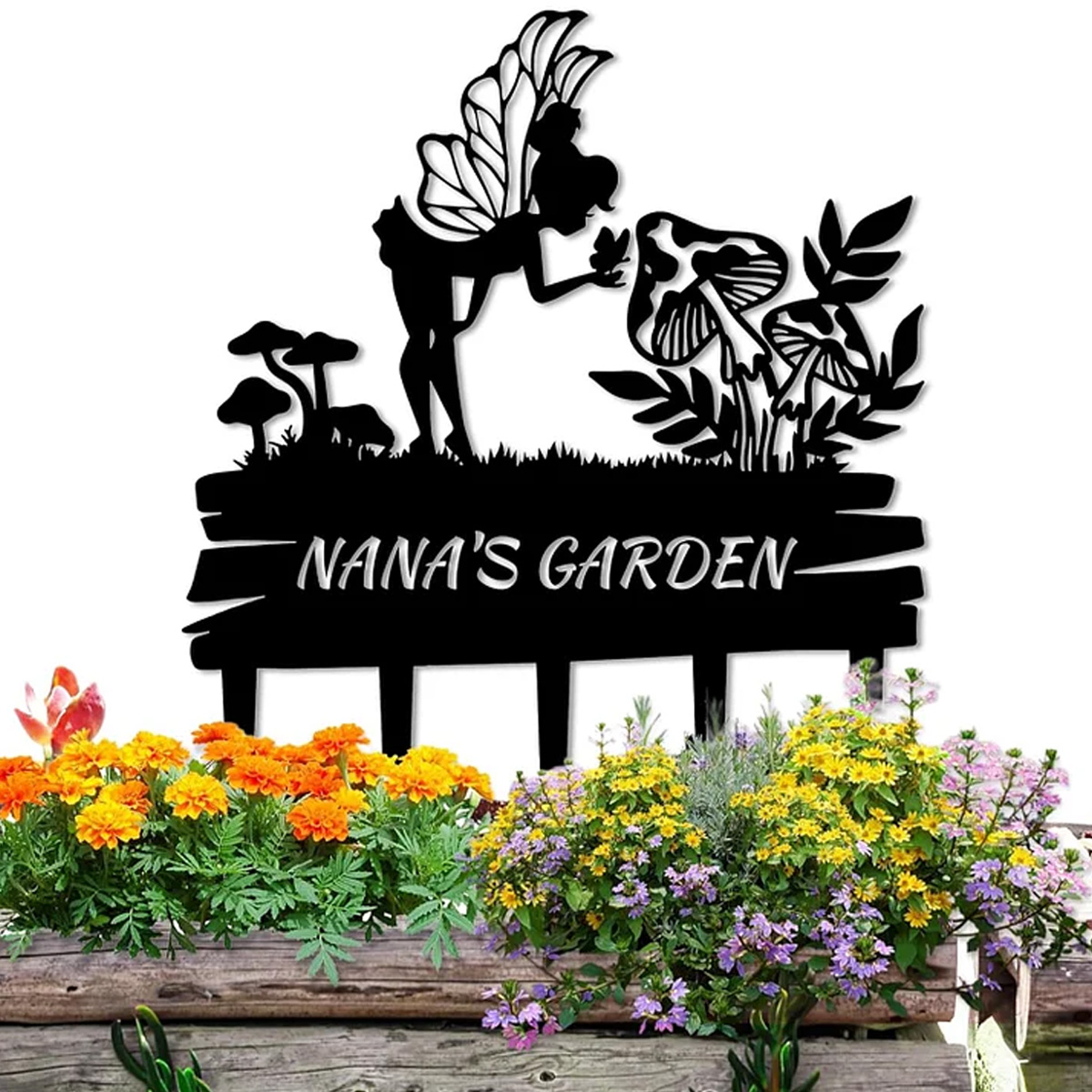 Rustic Fairy Garden Metal Sign , Whimsical Yard Decor for Storybook Lovers-MetalsignX