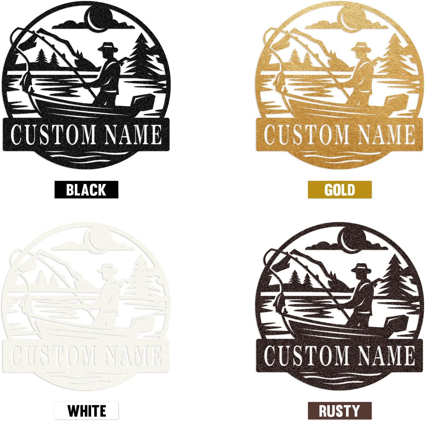 Personalized Largemouth Bass Metal Sign, Custom Fishing Last Name Sign for Home, Fish Family Signs Wall Decor-MetalsignX