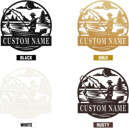 Personalized Largemouth Bass Metal Sign, Custom Fishing Last Name Sign for Home, Fish Family Signs Wall Decor-MetalsignX