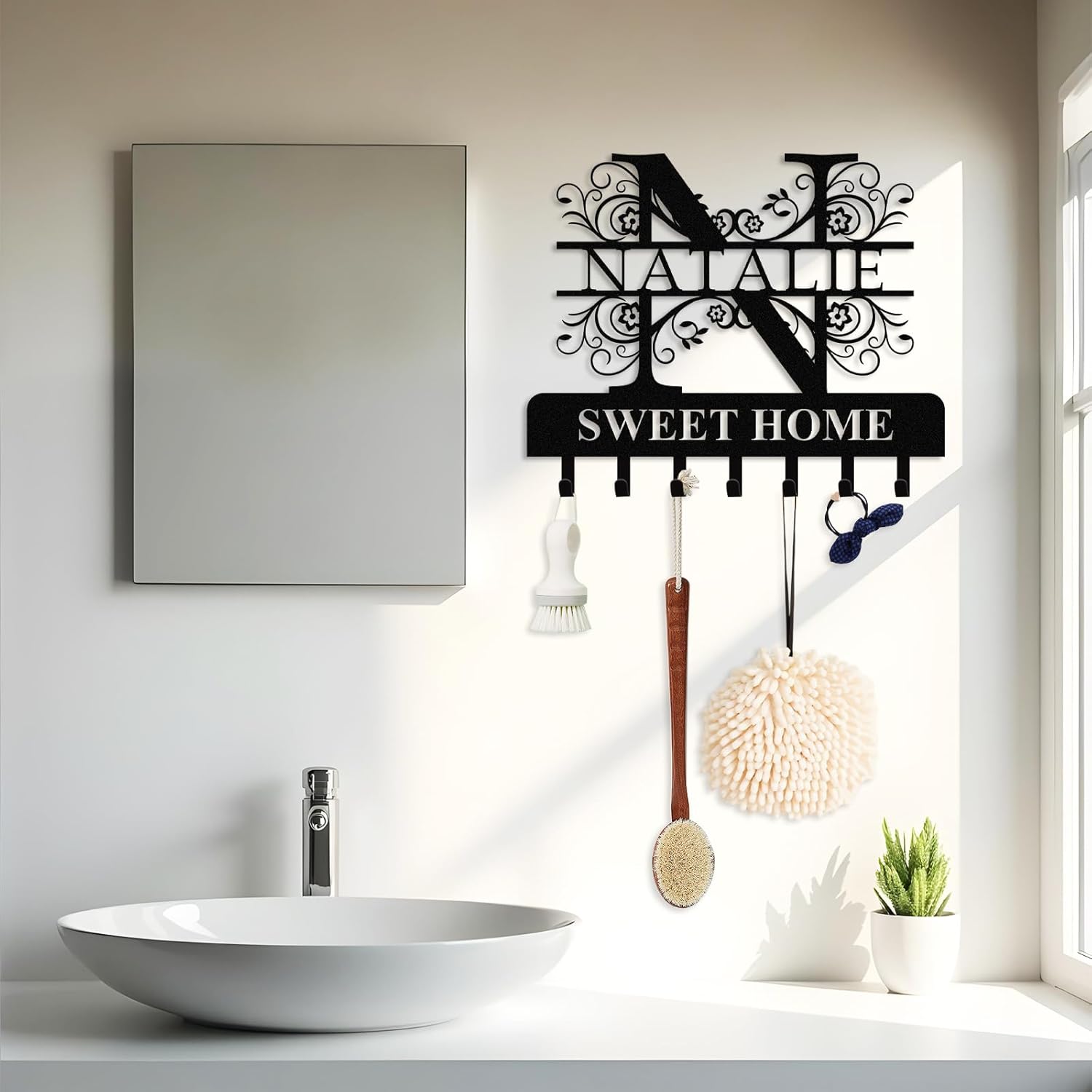 Personalized Key Holder for Wall, Custom Camping Wall Key Hooks with Name-MetalsignX