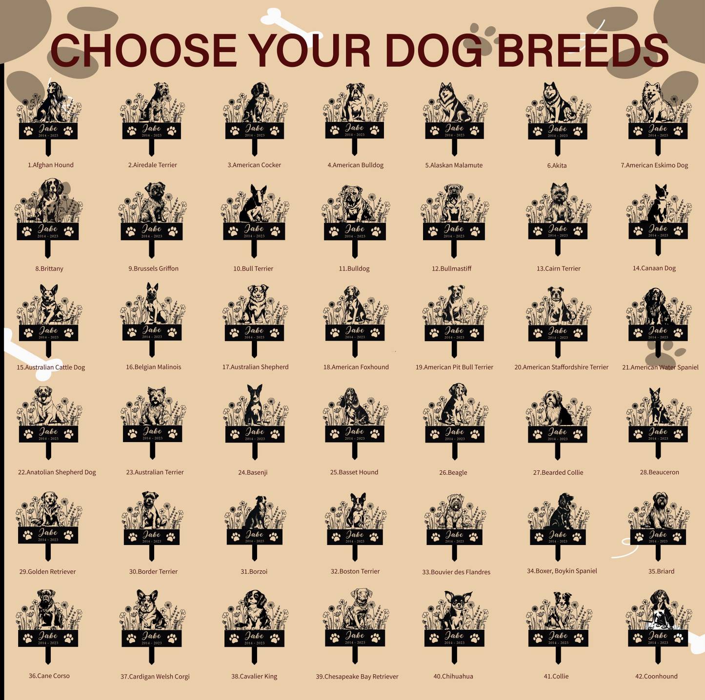 Custom Dog Memorial Stake, Pet Design Garden Sign, Gift for Pet, Dog Grave Marker, Personalized Dog Garden Sign, Pet Loss Gift