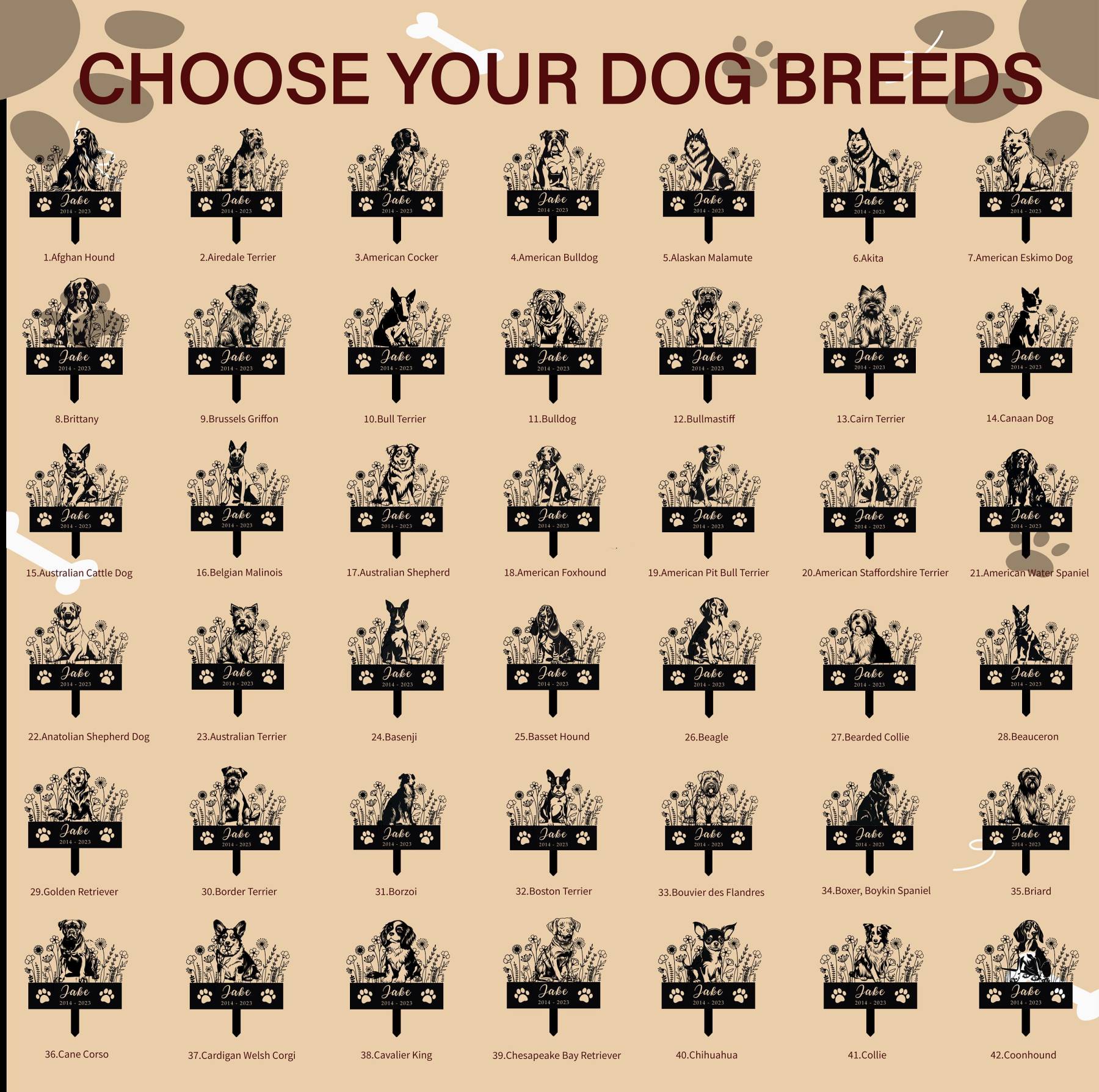 Custom Dog Memorial Stake, Pet Design Garden Sign, Gift for Pet, Dog Grave Marker, Personalized Dog Garden Sign, Pet Loss Gift