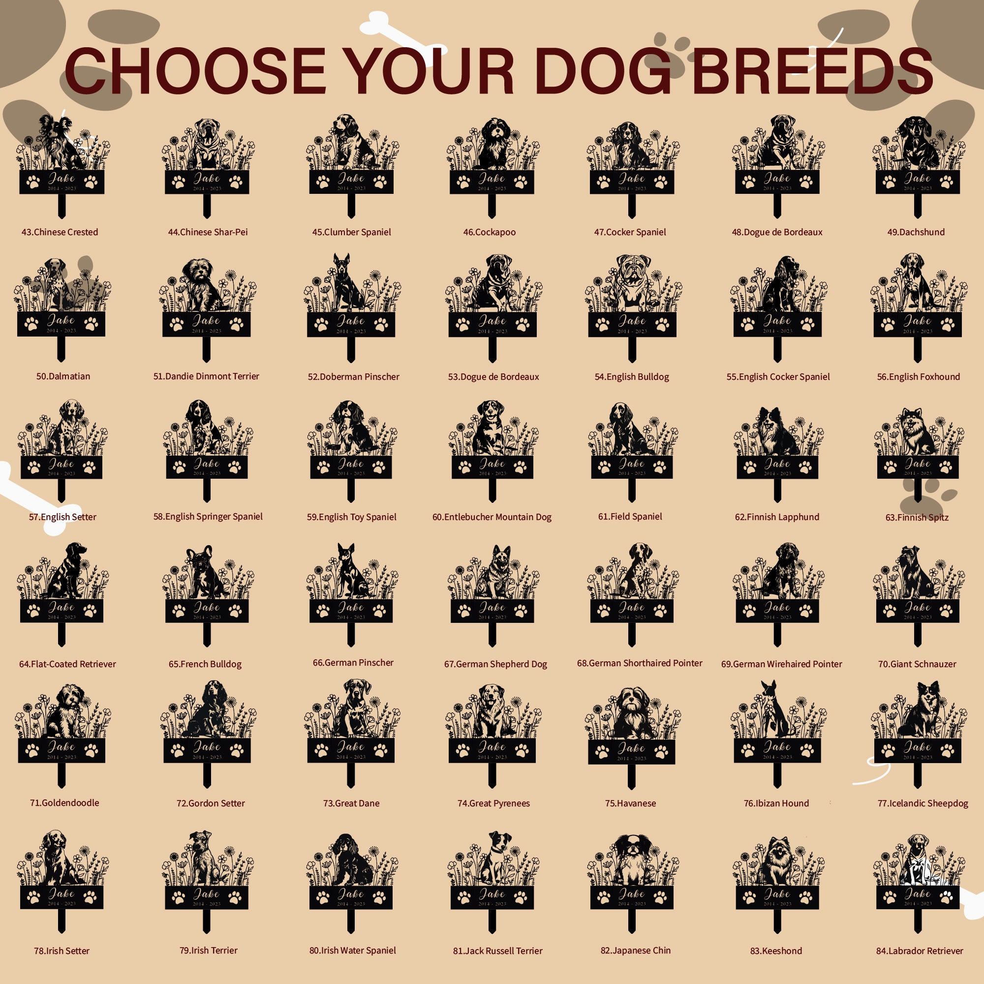 Custom Dog Memorial Stake, Pet Design Garden Sign, Gift for Pet, Dog Grave Marker, Personalized Dog Garden Sign, Pet Loss Gift