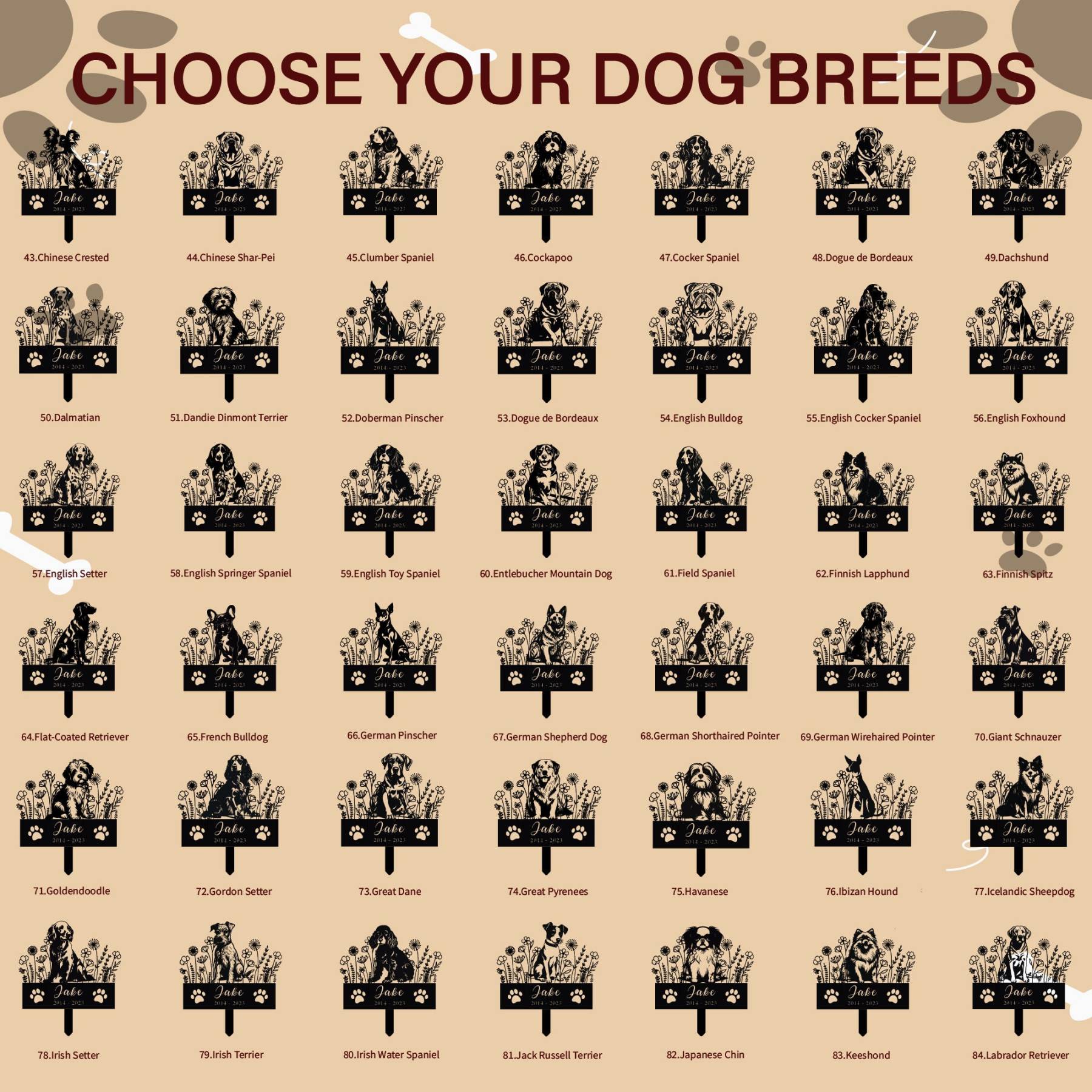 Custom Dog Memorial Stake, Pet Design Garden Sign, Gift for Pet, Dog Grave Marker, Personalized Dog Garden Sign, Pet Loss Gift