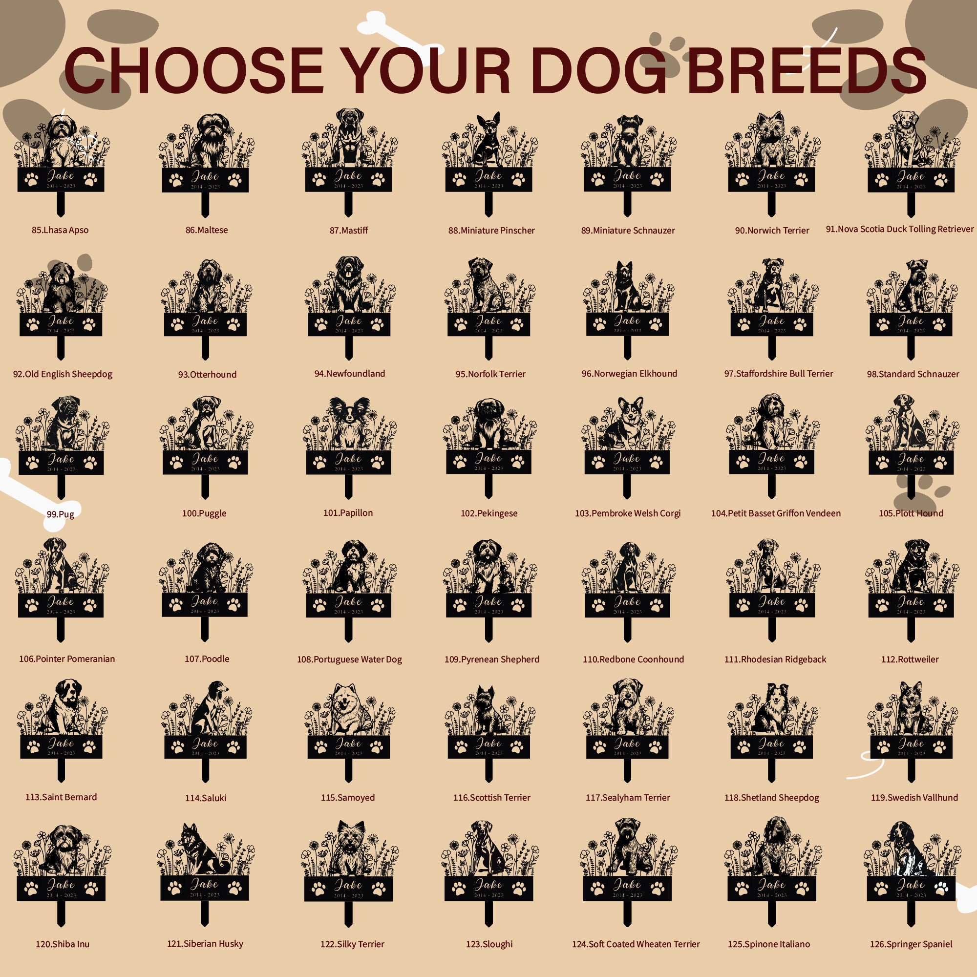 Custom Dog Memorial Stake, Pet Design Garden Sign, Gift for Pet, Dog Grave Marker, Personalized Dog Garden Sign, Pet Loss Gift