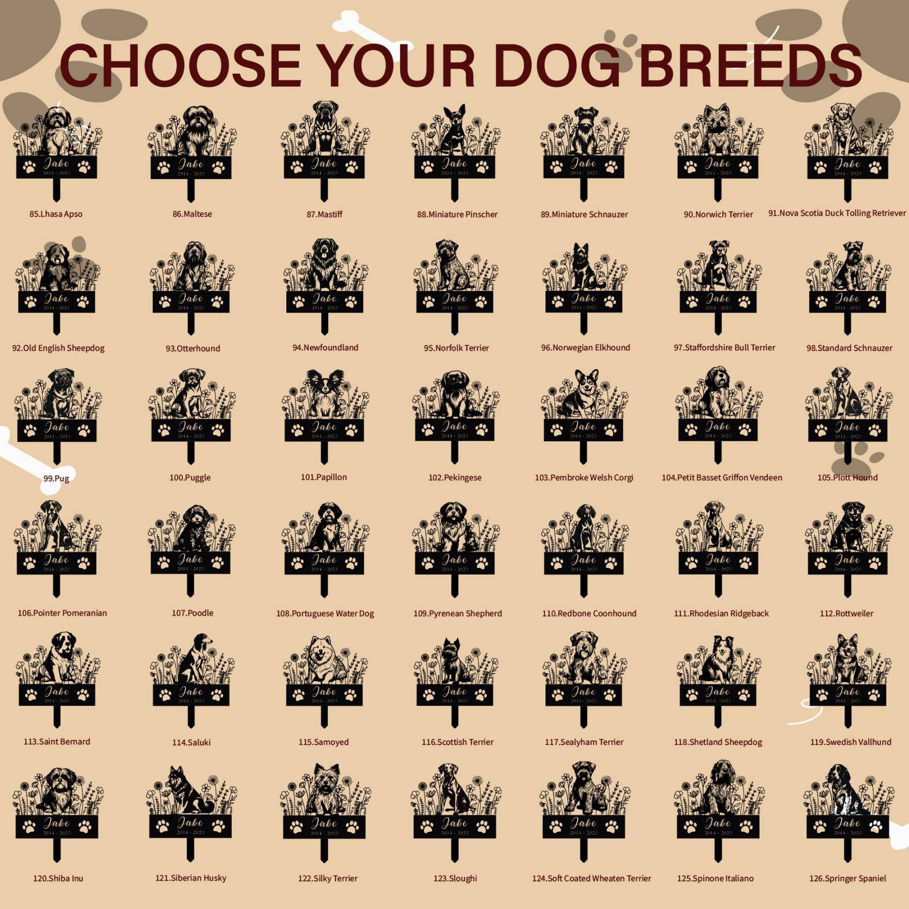 Custom Dog Memorial Stake, Pet Design Garden Sign, Gift for Pet, Dog Grave Marker, Personalized Dog Garden Sign, Pet Loss Gift