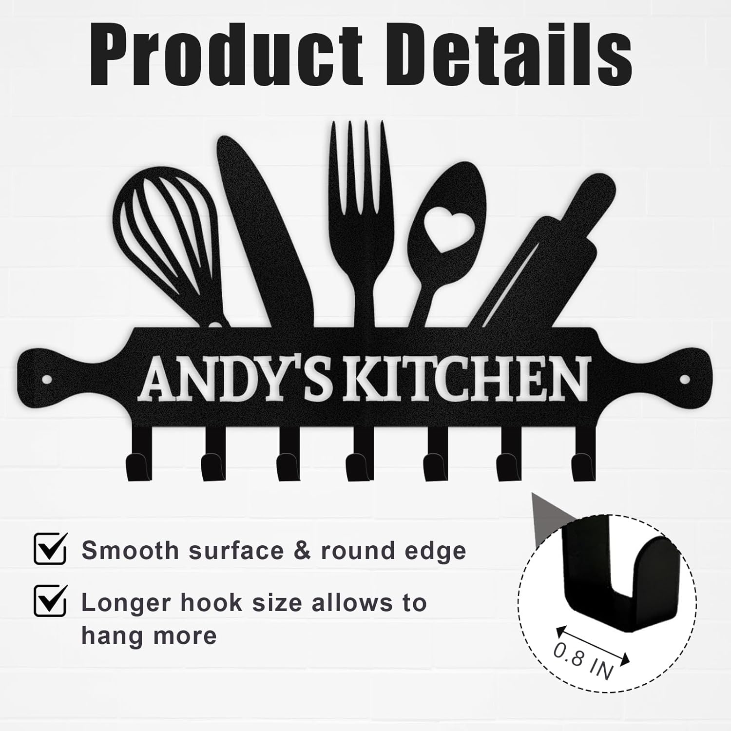 Custom Key Holder Wall Mounted, Personalized Metal Kitchen Key Holder for Wall-MetalsignX