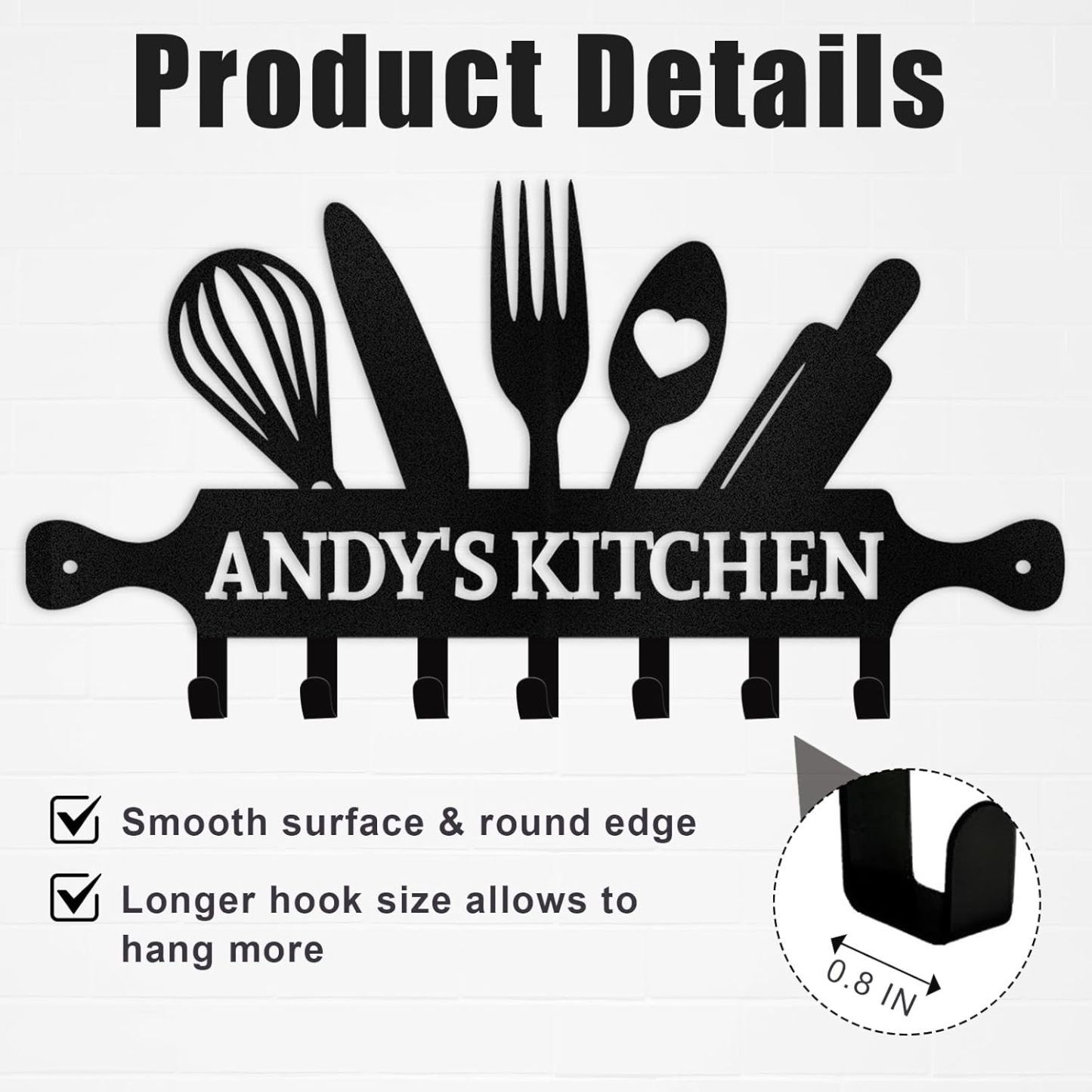 Custom Key Holder Wall Mounted, Personalized Metal Kitchen Key Holder for Wall-MetalsignX