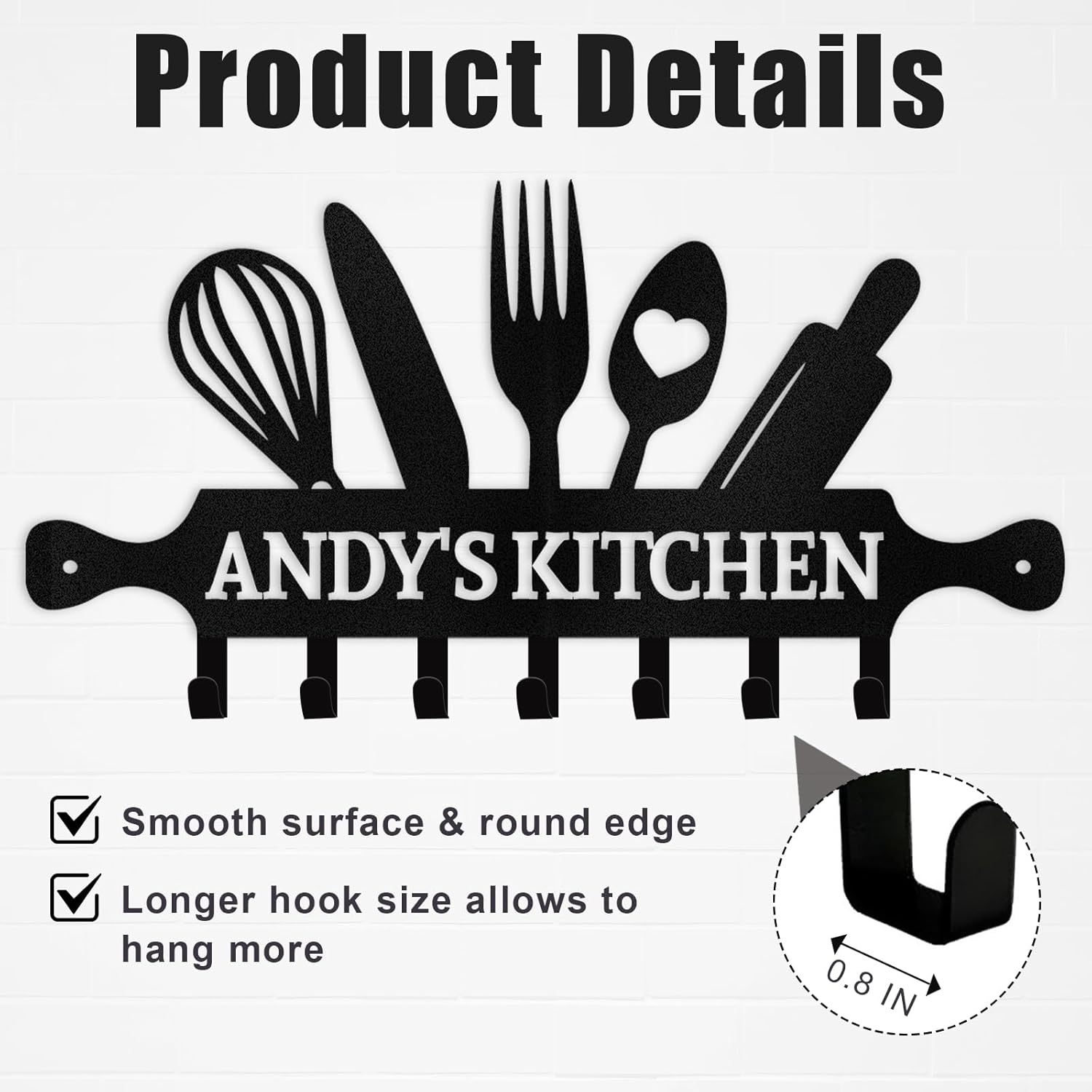 Custom Key Holder Wall Mounted, Personalized Metal Kitchen Key Holder for Wall-MetalsignX