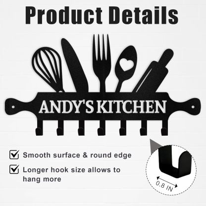 Custom Key Holder Wall Mounted, Personalized Metal Kitchen Key Holder for Wall-MetalsignX