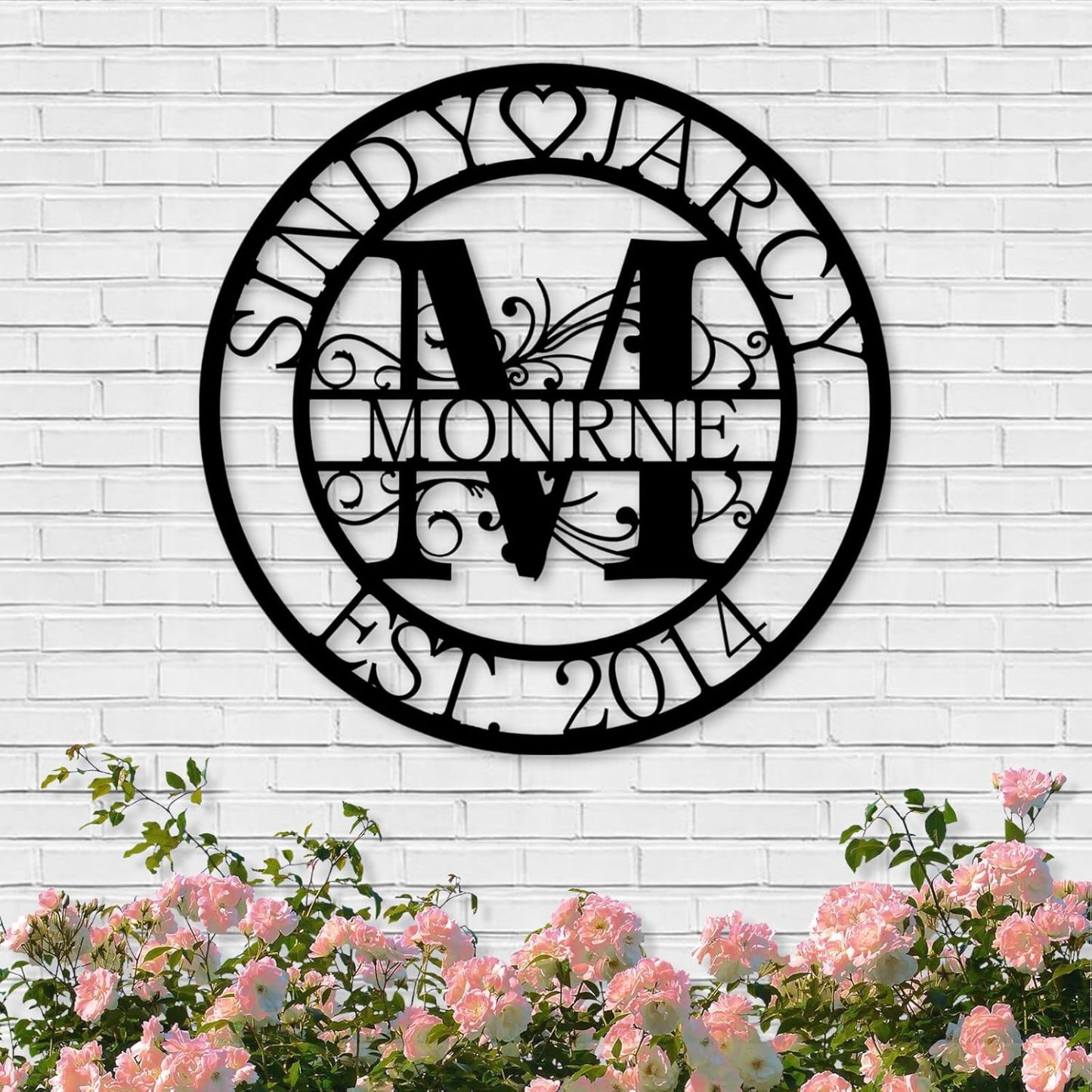 Custom Family Name Metal Sign, Monogram Wall Decor, Personalized Anniversary Wedding Couple Gifts-MetalsignX