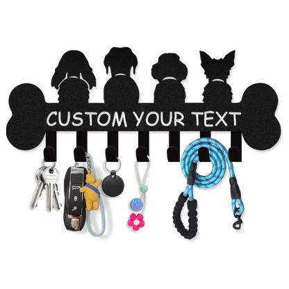 Custom Dog Leash Holder for Wall, Custom Metal Key Holder Wall Mount-MetalsignX